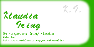 klaudia iring business card